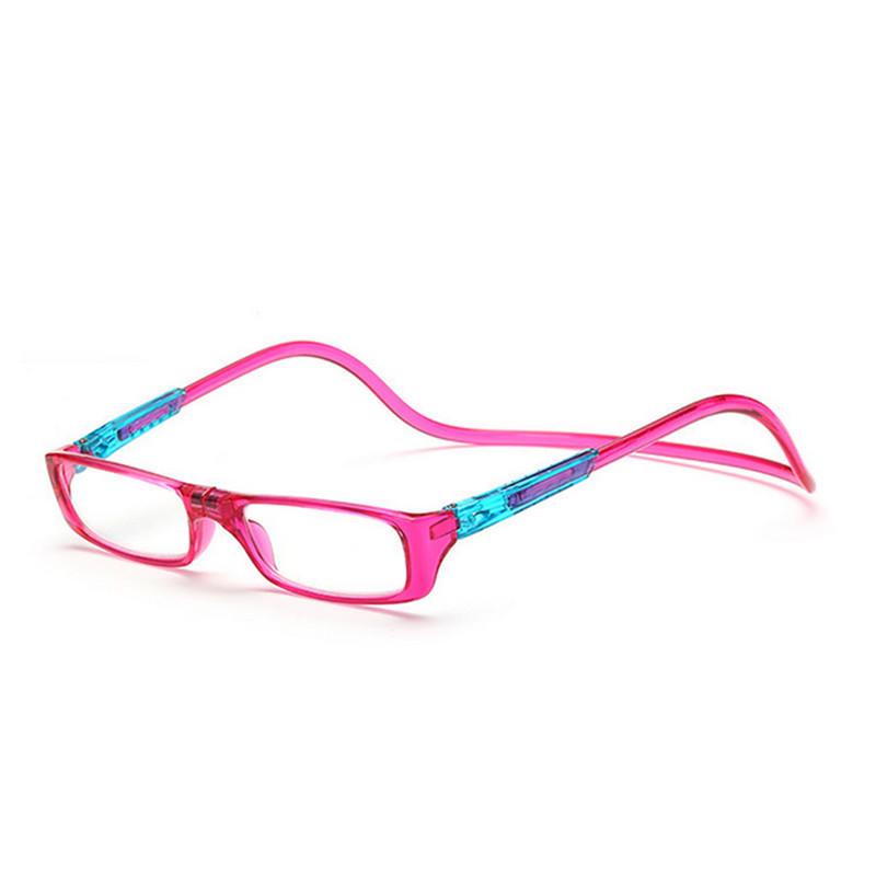 Presbyopische Brille Magnet 1 Stück Hängender Hals Anti-Verlust Für Eltern Senioren Lesebrille tragbar Einstellbar Unisex Zubehör +3.5 rose rot