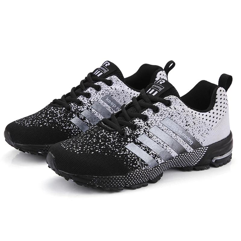 Mode Sommer Schuhe für Herren Sneaker Mode Laufschuhe Atmungsaktiv Rutschfest Walking Jogging Fitnessschuhe Damen Freizeitschuhe 46 schwarz weiße