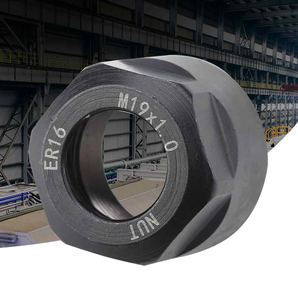 Spannmutter für CNC-Fräsfutterhalter Drehbank ER16 A&M Typ M19*1.0 Schwarz schwarz