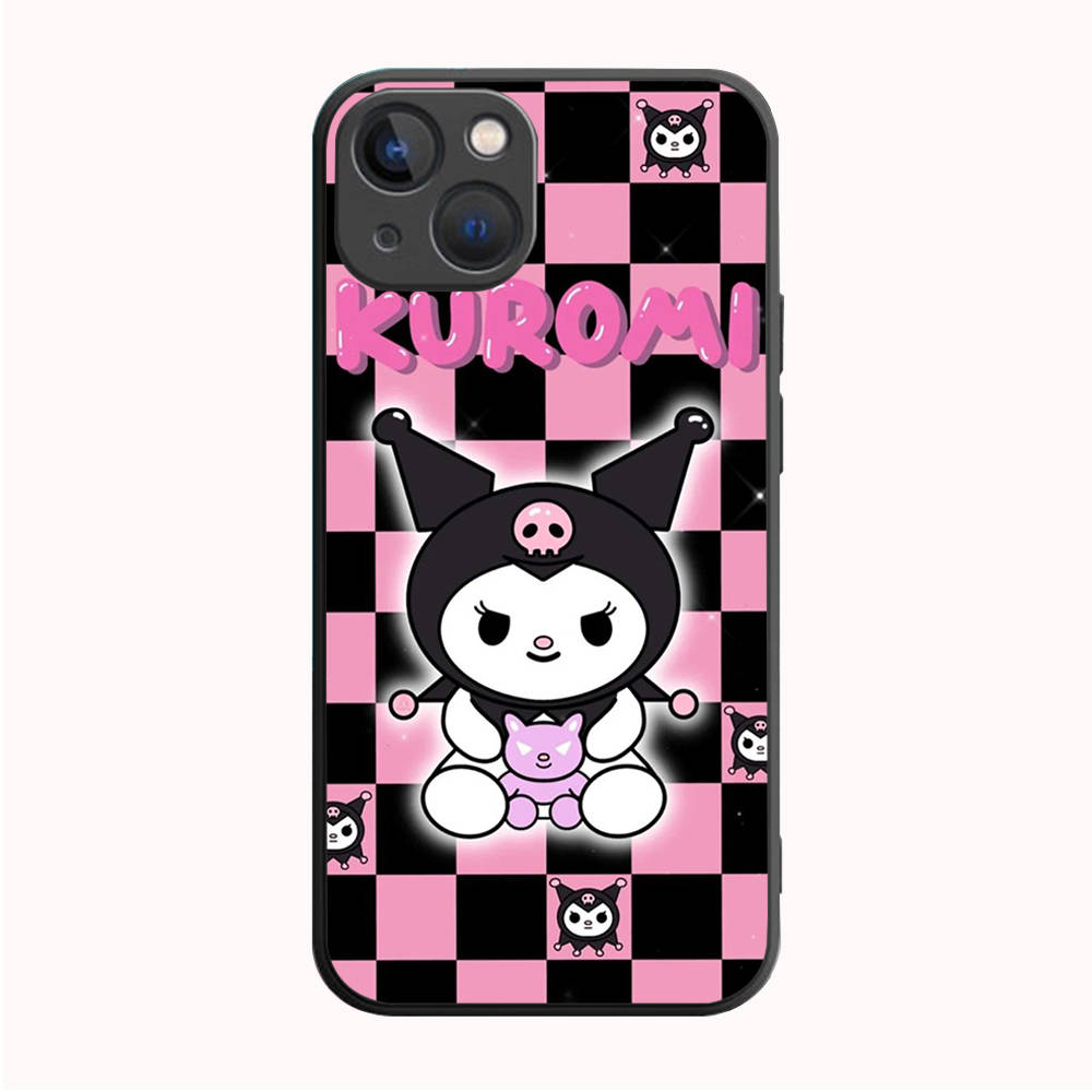 B-45 Kuromi Schwarze Hülle für Samsung S24 S23 S22 S21 S20 FE S10 Lite Ultra S7 S8 S9 Plus A05S A11 A12 A13 A15 A22 A24 A25 A32 A52 A71 5G Samsung A01 grün