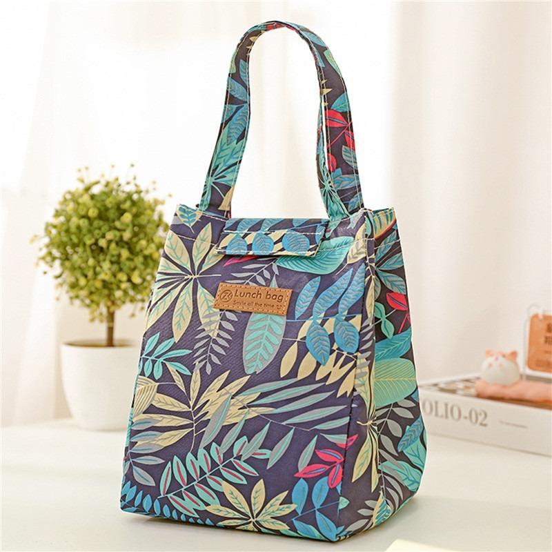 Isolierte Thermokühlertasche für Mittagessen Lebensmittel Getränkelagerung Auslaufsicher Picknick Campingtaschen Outdoor Kühlbox Strand Tragbar Dekor gray