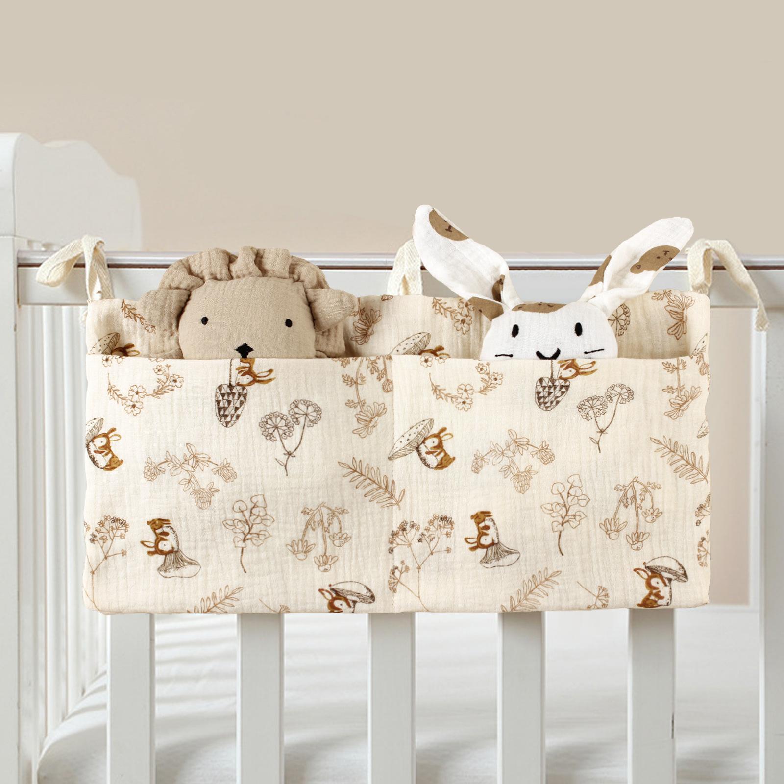 Neue Wickeltasche aus Baumwolle fürs Bett, niedliche Baby-Aufbewahrungstasche für Einwegwindeln, Handtasche für Jungen und Mädchen, Babybett, Flaschenwagen, Hängetasche