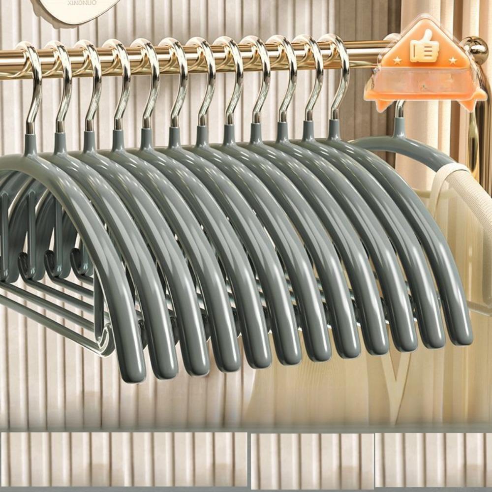 Kleiderbügel, Pullover-Kleiderbügel ohne Schulterbeulen, robuste Kleiderbügel, rutschfeste Metallbügel mit PVC-Beschichtung für Pullover, Anzüge, Kleider, Jacken Pack of 10 grau