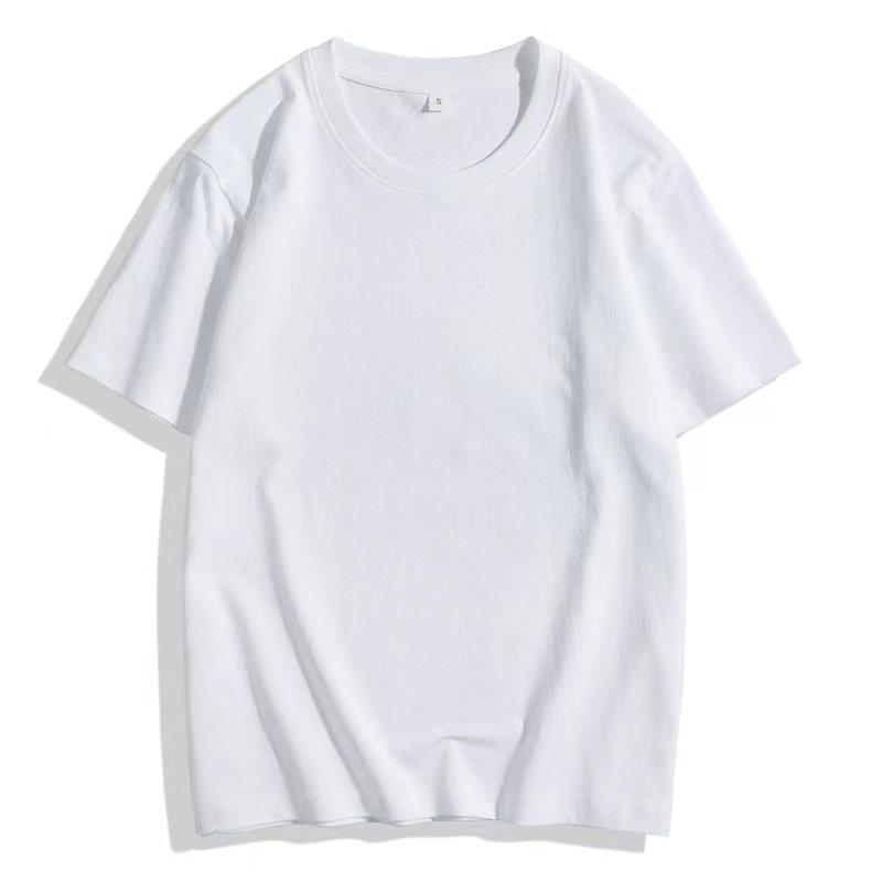 ZIRUNKING 2021 Sommer Unisex T Shirts Tops Tees Solide Weiß/Schwarz 100% Baumwolle Kurzarm Streetwear Oansatz T-shirts B-W200 4XL schwarz