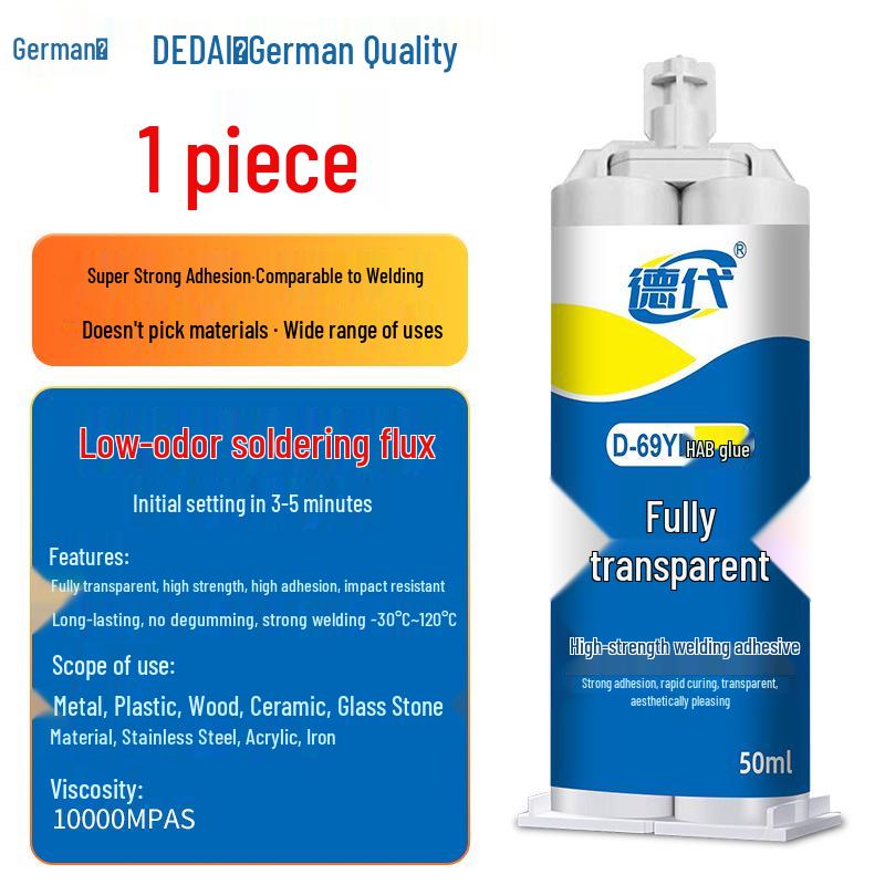 Klarer, schnell trocknender Epoxidharz AB-Klebstoff für Metall, Keramik, Holz, Stein und Elektronik.