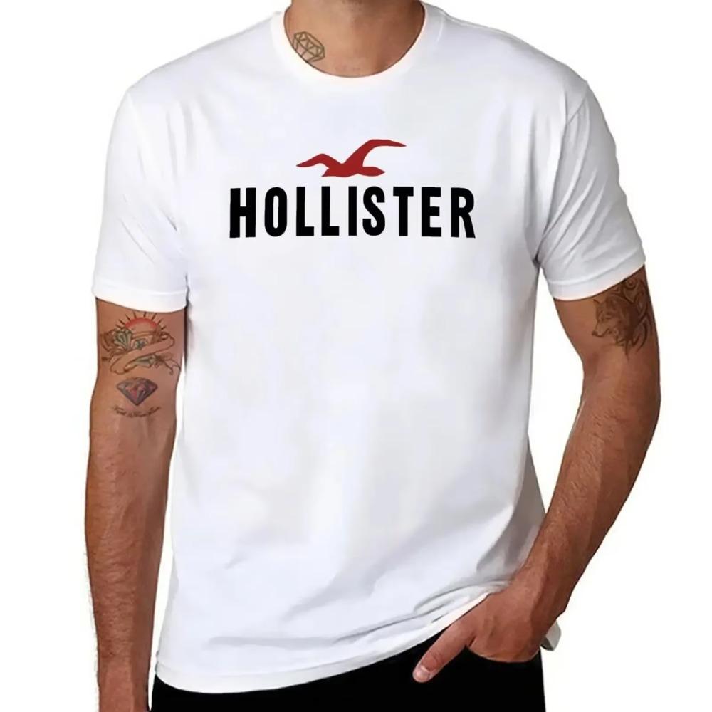 Neues Hollister T-Shirt Ästhetische Kleidung Sommeroberteile Fruit of the Loom Herren T-Shirts Übergroßes T-Shirt für Herren Unisex T-Shirts S weiß