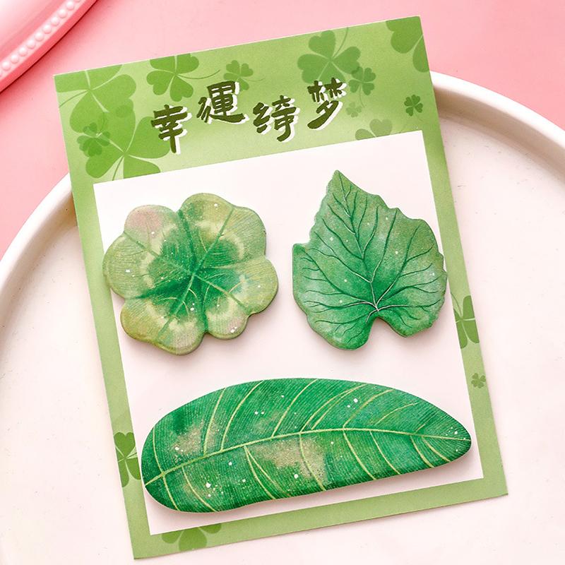 1 Stück Kawaii Schreibwaren Natürliches Pflanzenblatt Haftnotiz Notizblock Büroplaner Aufkleber Schulbedarf