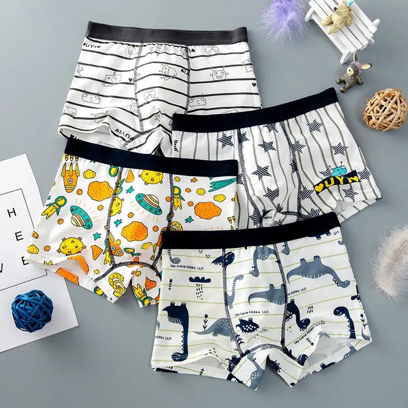 Kinder Unterwäsche Jungen Höschen Baumwolle Boxer Kinder Slips für Jungen Shorts Baby Höschen Kinder Unterwäsche M black