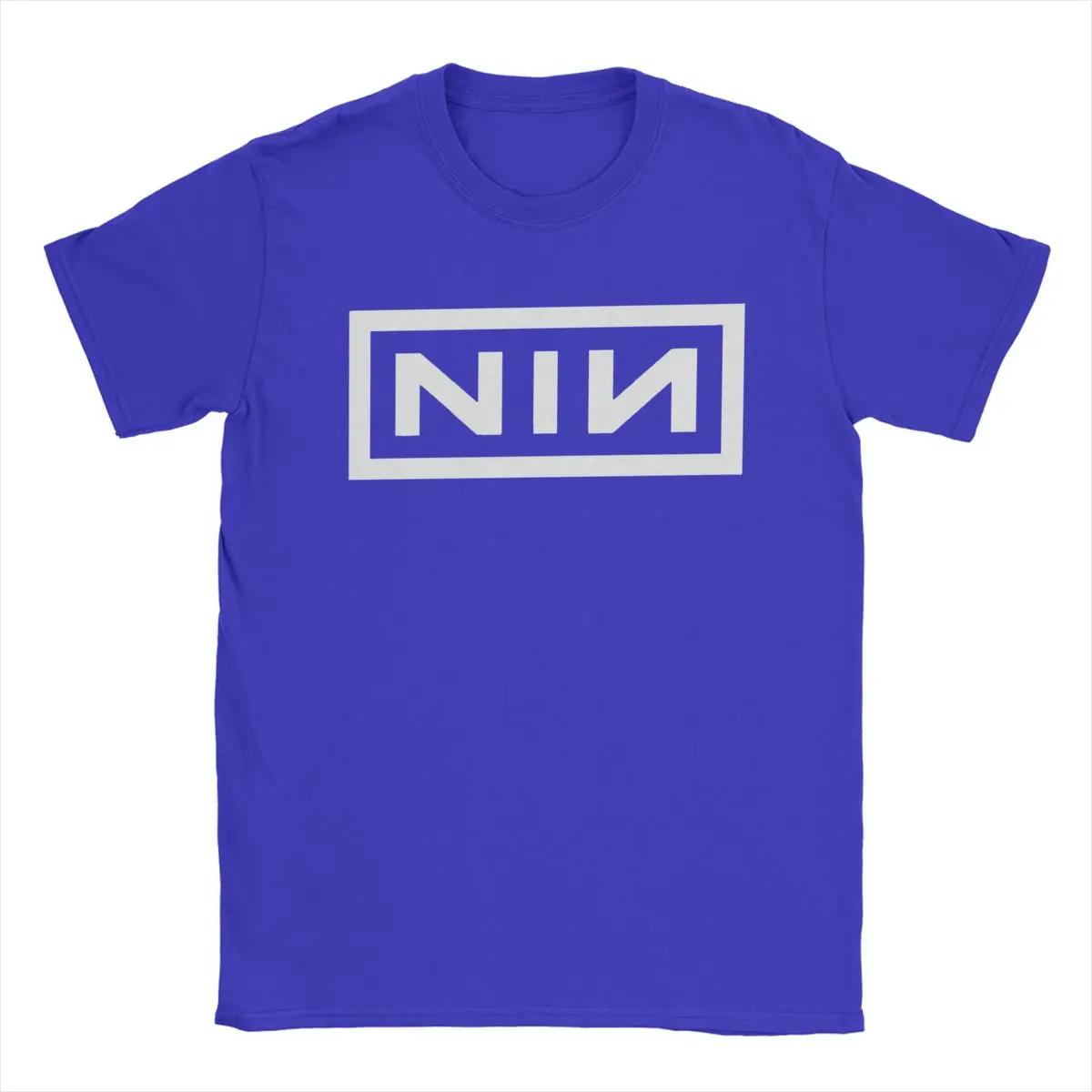 Neuartige Nine Inch Nails NIN T-Shirts für Herren, Rundhalsausschnitt, 100 % Baumwolle, kurzärmeliges T-Shirt, Sommerkleidung M blau