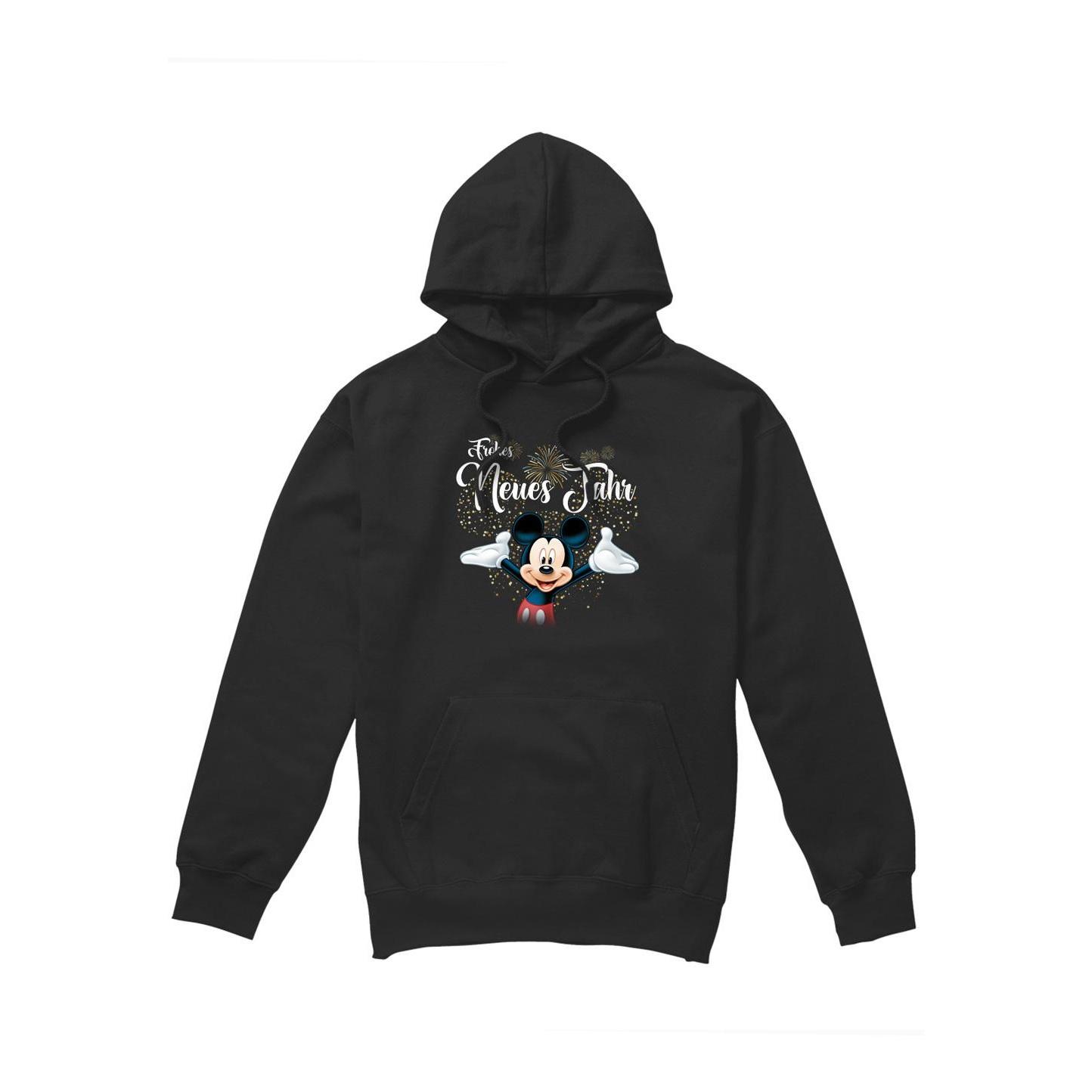 Disney Herren Deutscher Mickey Mouse Feuerwerk Neujahr Hoodie XL schwarz