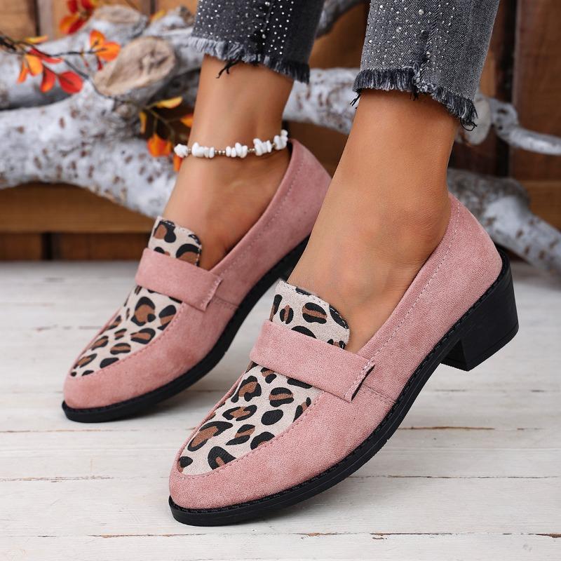 Schuhe für Damen Slipper Damen High Heels Mode Leopardenmuster Lässige Pumps Damen Heißer Verkauf Übergröße Absätze Damen 37 rosa