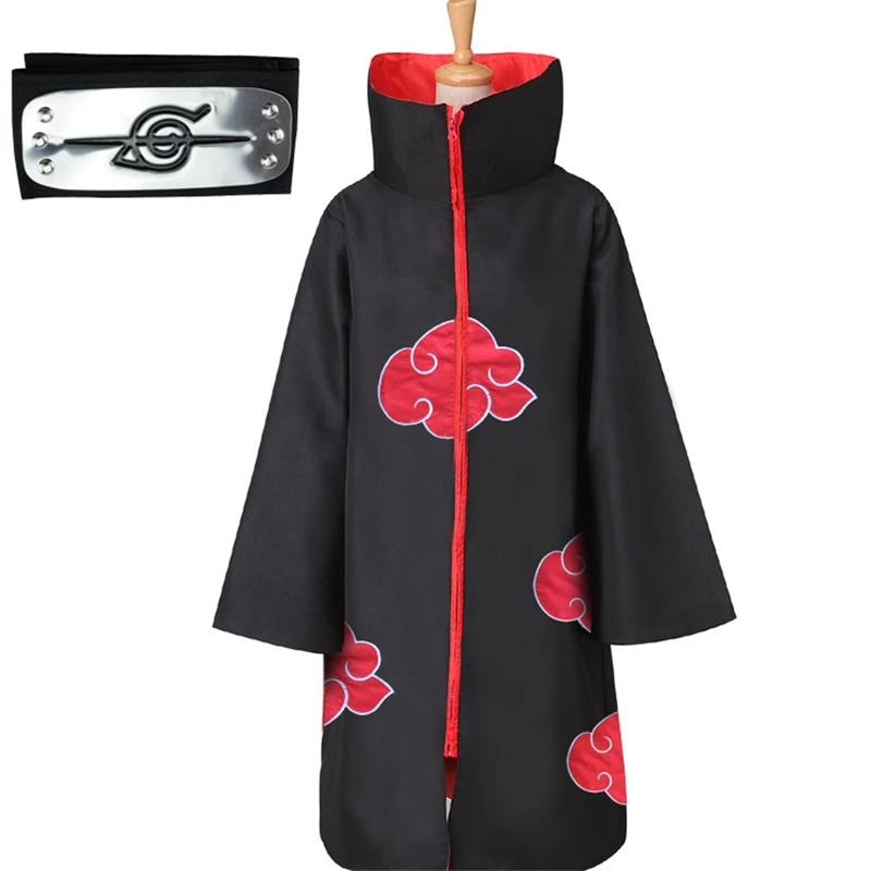 Naruto Akatsuki Organisation Rote Wolke Robe Trenchcoat Uchiha Itachi Cosplay Habicht Organisation Umhang Anime Set Cosplay S schwarz