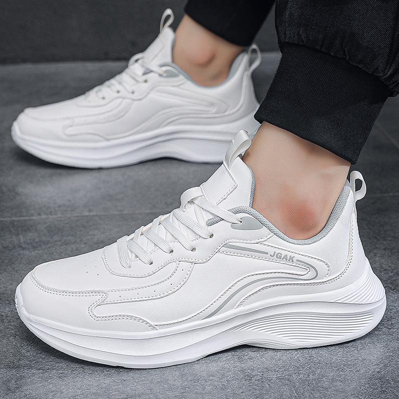Frühling Herbst Herren Leder Freizeit Sneaker Herren Schwarz Weiß Sneaker Günstig Plus Große Größe 47 48 49 50 51 52 Dropshipping 43 weiß