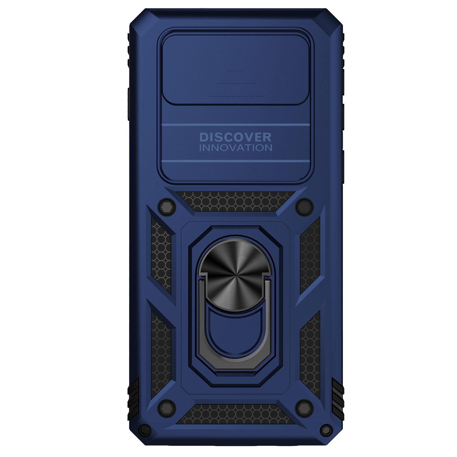 Für Samsung Galaxy S10 Plus Fall Anti-Scratch Anti-Fingerprint S10 Plus Ring Halterung Push Pull Kamera Schutzhülle stoßfest Galaxy S10 Plus blau