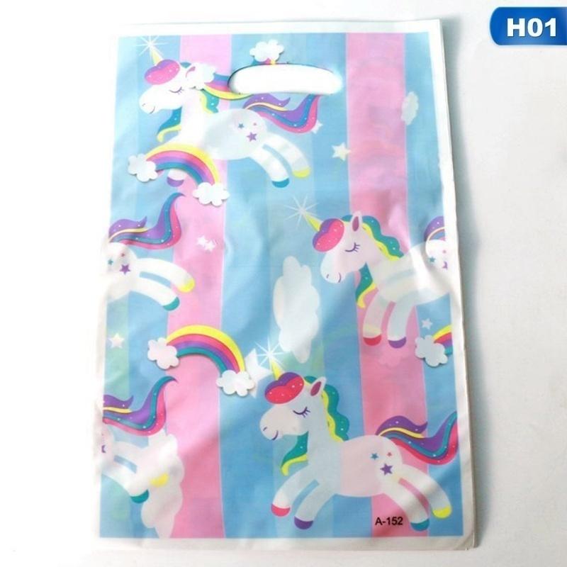 30/20/10 Stück Geschenktüten Einhorn Kunststoff Süßigkeitentüten Kindergeburtstag Einhorn Thema Party Festival Dekoration Keksbeutel Beutel 10pcs H01