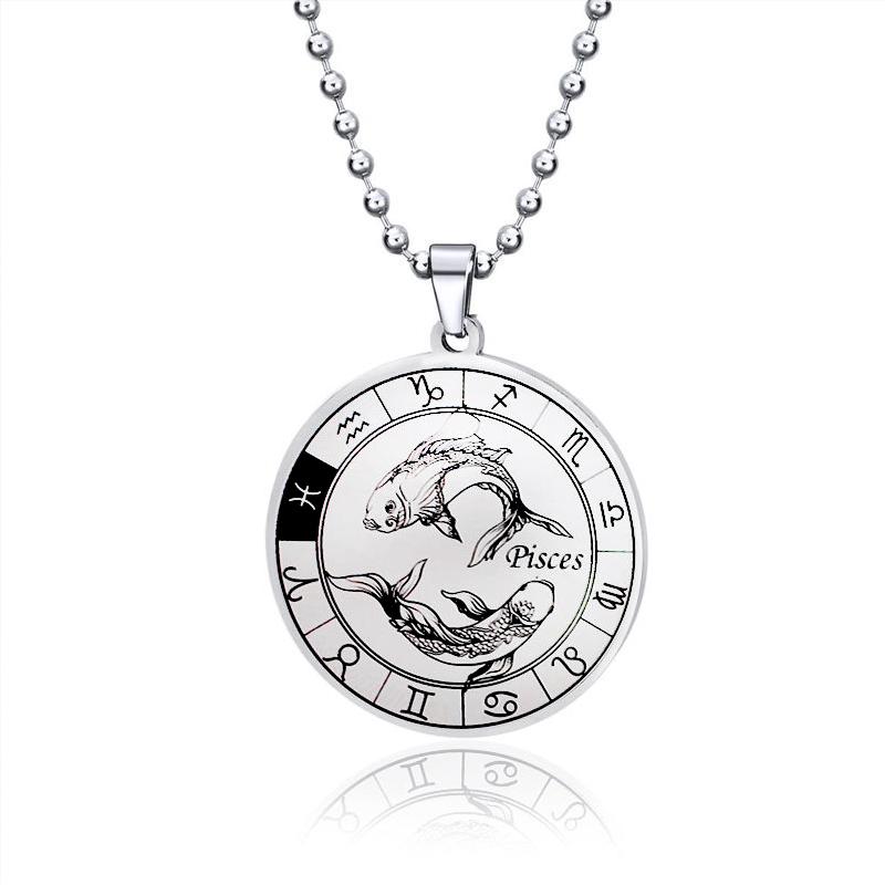 12 Konstellation Edelstahl Kette Halskette Frauen/Männer Silber Halskette Schmuck