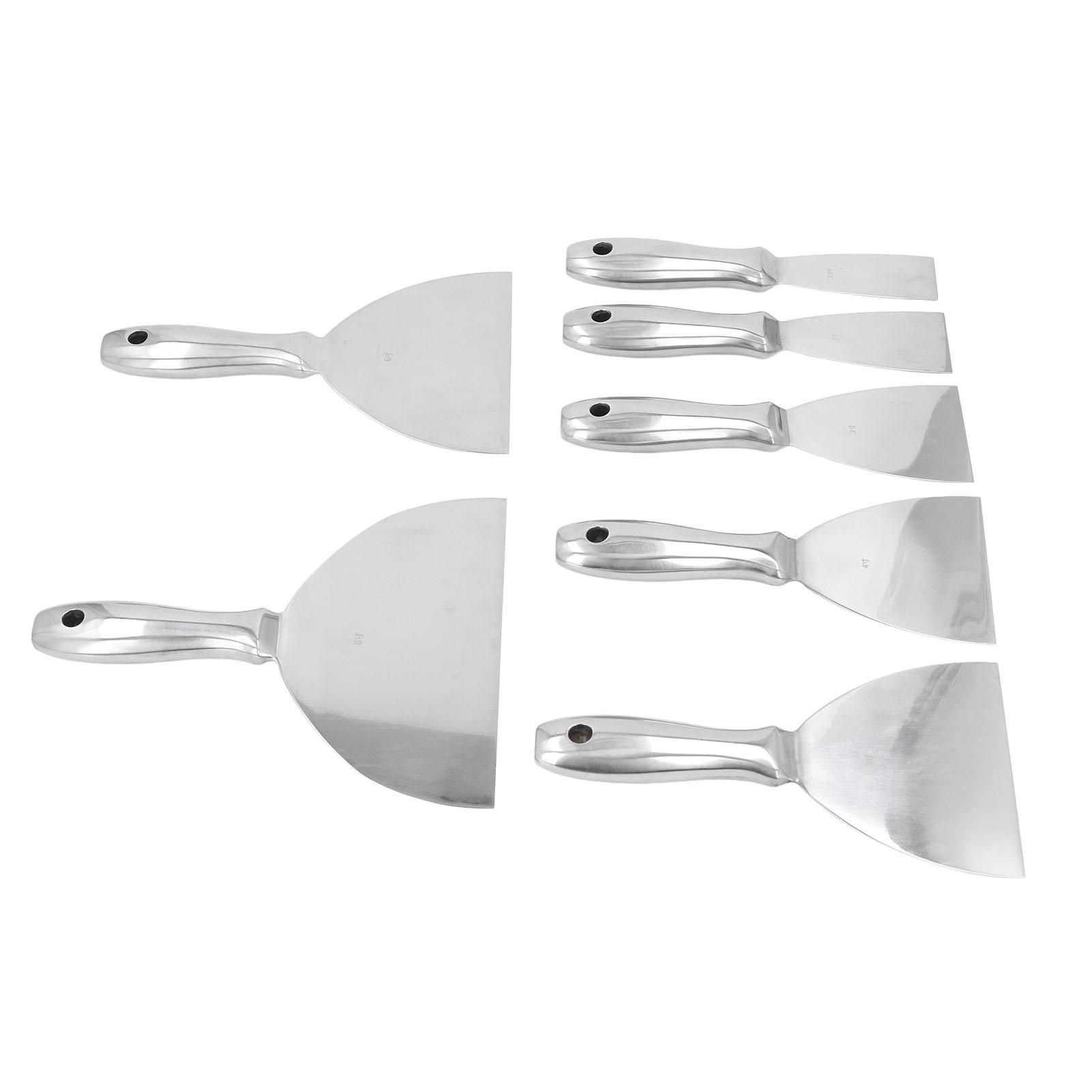 7-teiliges Spachtelmesser Edelstahl Farbschaber zum Reparieren von Trockenbau Entfernen von Tapeten Auftragen