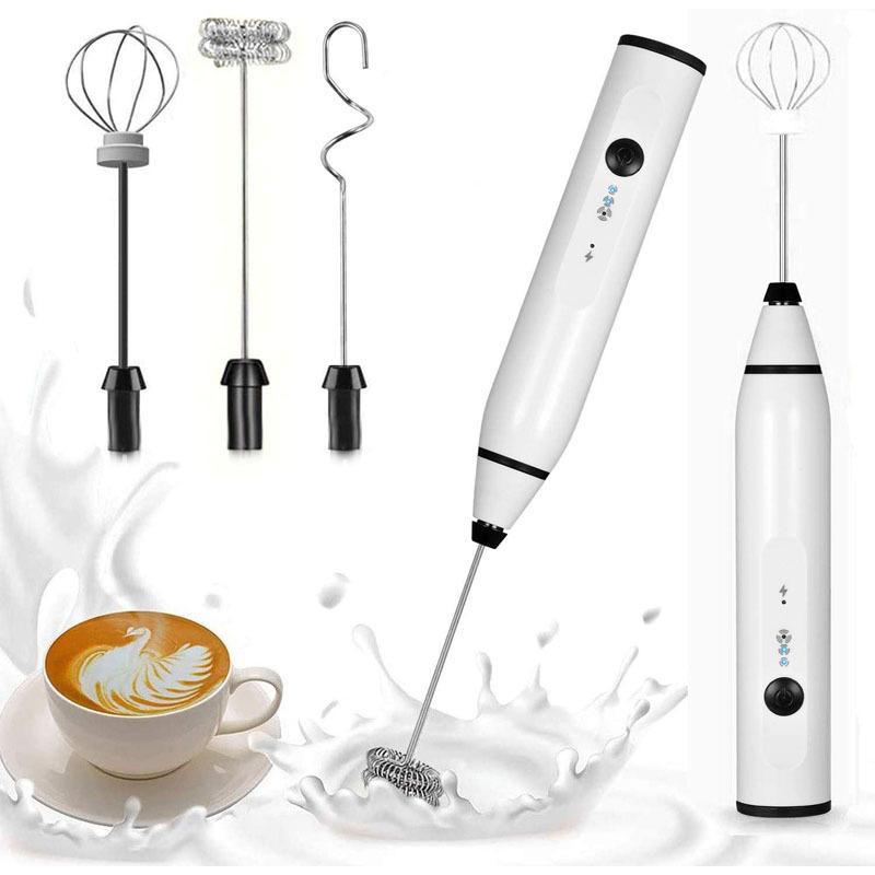 Mini Elektrische Hand Milchaufschäumer Elektrische Ei Mixer Mit USB Elektrische Schneebesen Mixer Für Milchaufschäumer Cappuccino weiß