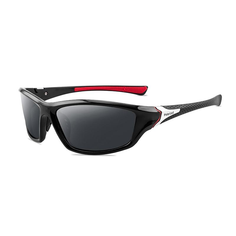 Vintage Herren Polarisierte Sonnenbrille Blendfreie Nachtsicht Autofahrerbrille Herren Sonnenbrille Klassische Outdoor-Sportbrille schwarz/rot
