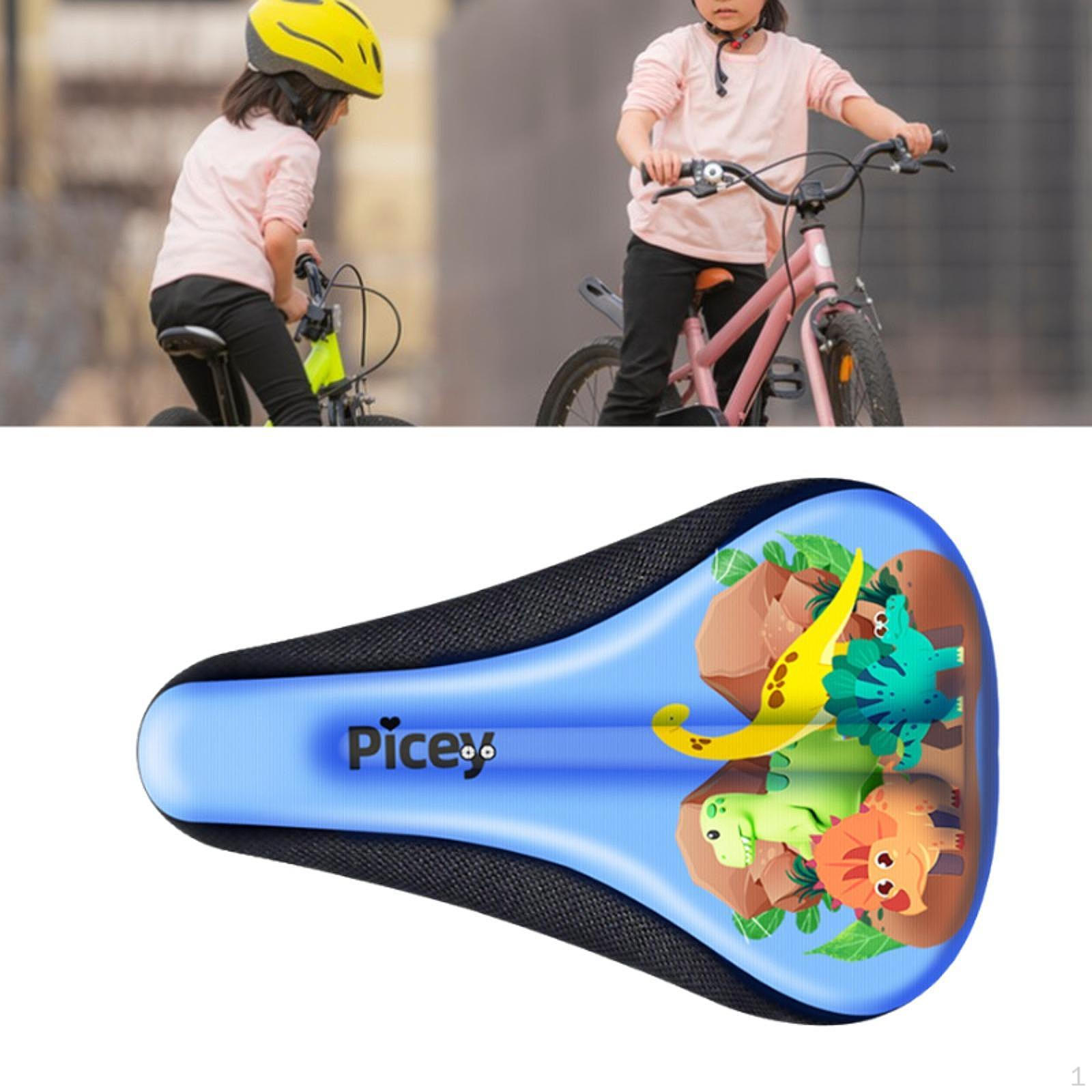 Kinder Fahrradsitz Kissenbezug, Kinder Fahrradsitzbezug, Memory Foam Anti-Rutsch Kleines Sattelkissen, Weicher Schutz Fahrradzubehör Dinosaurs black