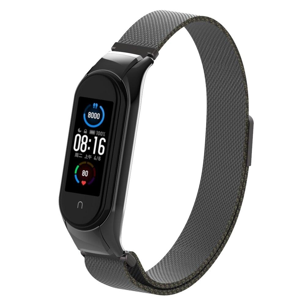 Strap Für Xiaomi Mi Band 4 5 6 Handgelenk Magnetische Metall Armband Edelstahl Pulseira MIband für mi band 6 miBand 5 4 3 Armband mi band 4 schwarz