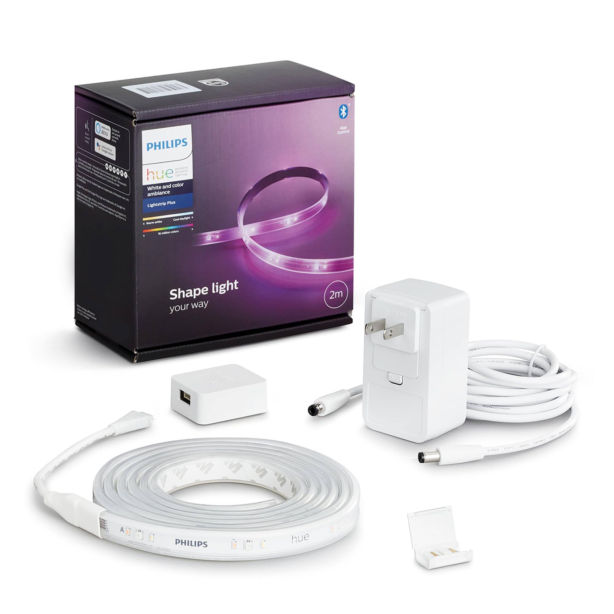Philips Hue LED-Streifen Plus 2m Smart zuschneidbar bis Alexa Mehrfarbig million Warmweiß bis Kühl Farbtemperatur Smart Home Indirekt Stimme App bunt