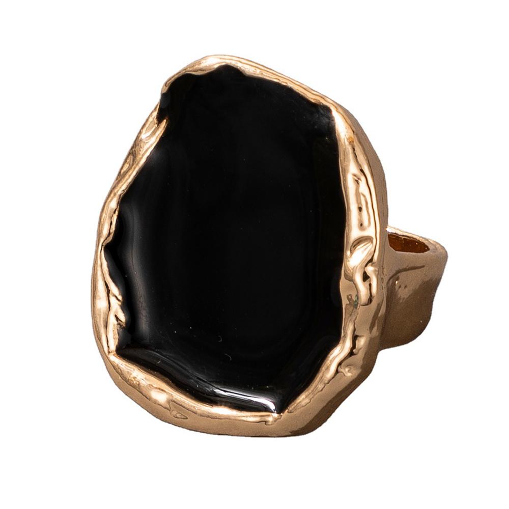 Mode Frauen Ring Emaille Ringe Punk Klassische Schwarz Emaille Ring Vintage Unregelmäßigen Ring Schmuck Geschenk gold