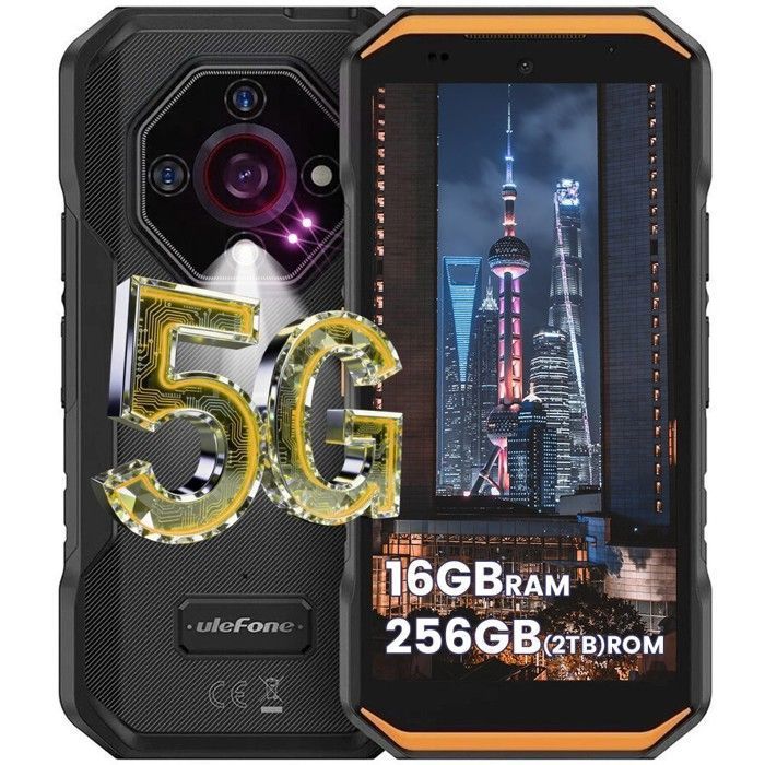 Unzerbrechliches 5G-Handy Ulefone Armor X32 Pro 16+256GB 6500mAh 5,65  64MP Kamera Robustes Smartphone Dural SIM/NFC Orange orange