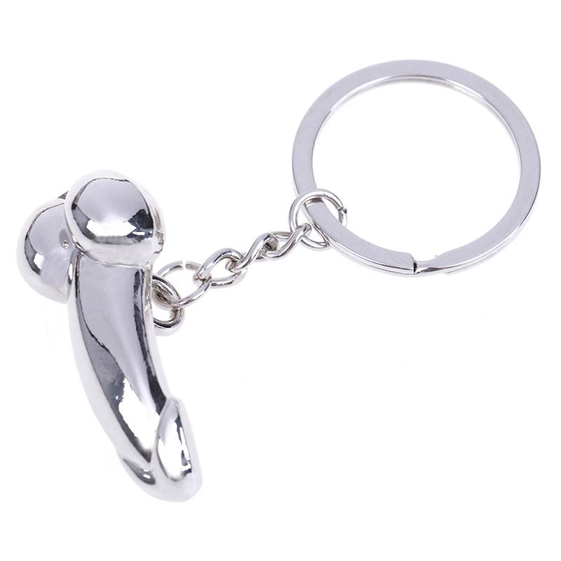 1 Stück Kreativer Männer Penis Metall Auto Schlüsselanhänger Schlüsselring Schlüsselanhänger Schlüsselanhänger DIY Geschenke one size white