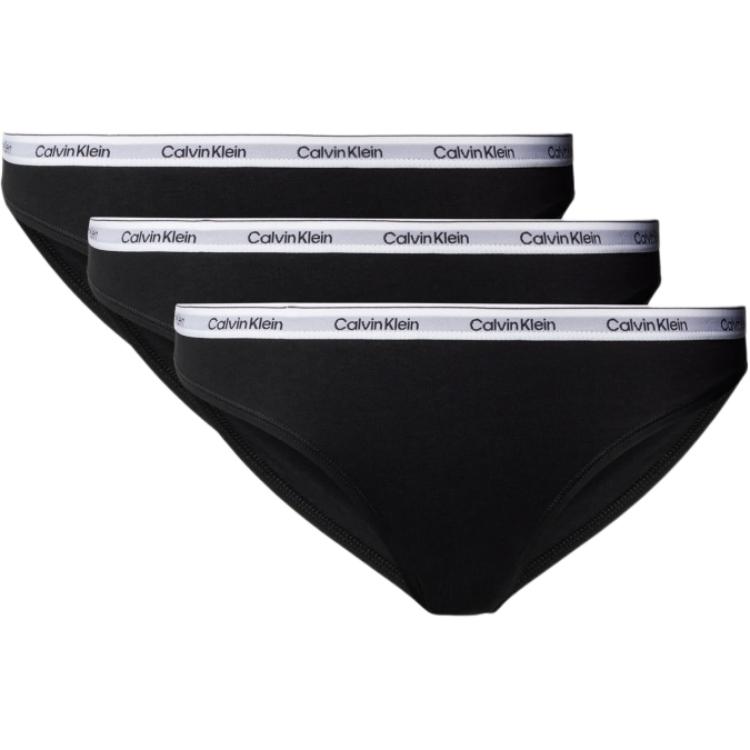 Calvin Klein Bikini 3er-Pack Color Block Bequem Letter Jacquard Dreieck Unterwäsche Damenunterwäsche Schwarz 000QD5207E-UB1 S gray
