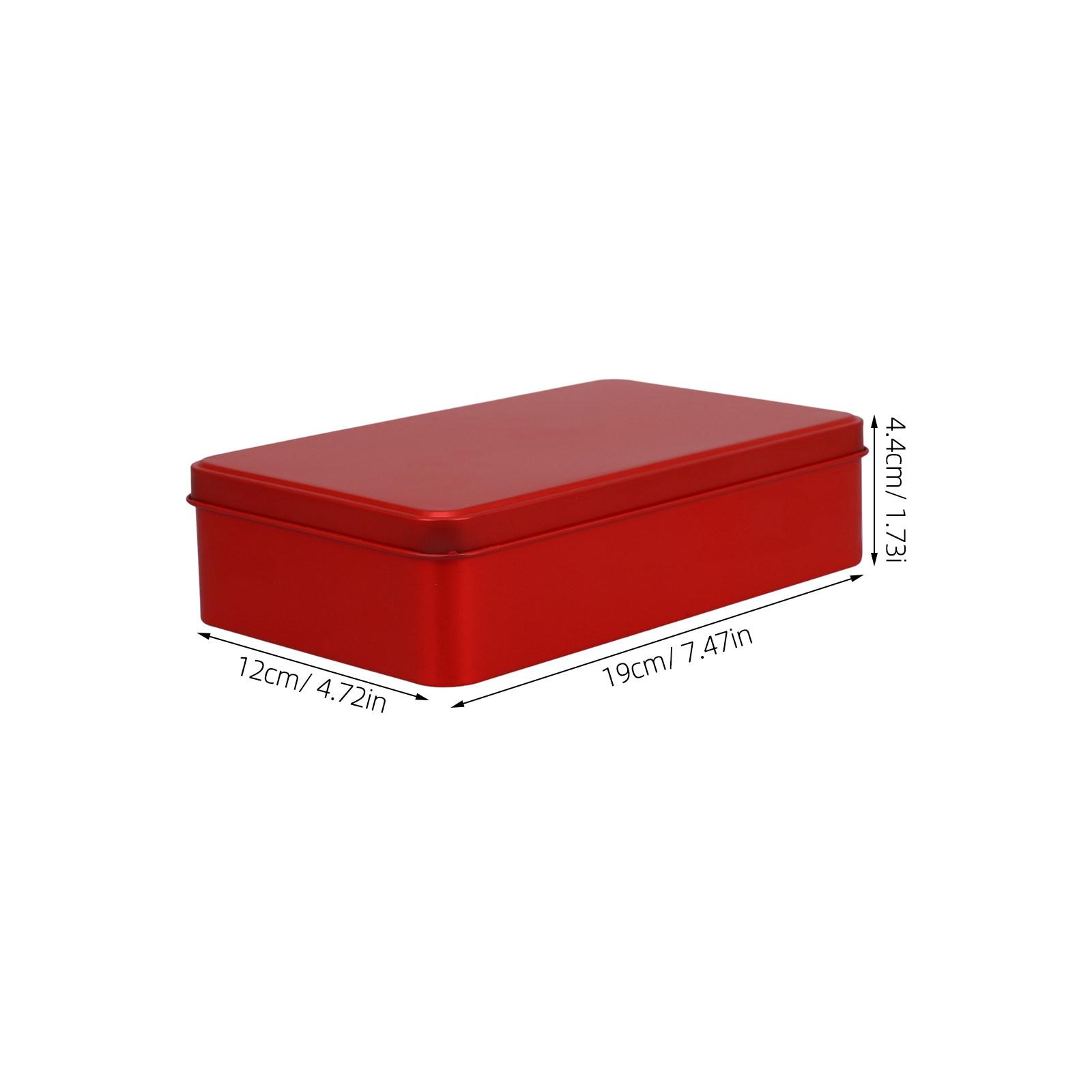 3 Stück Elegante Blechdose mit Deckel Stabile Nicht Verformbare Mini-Metallbox für Süßigkeiten Kekse Reise Geschenke Basteln rot