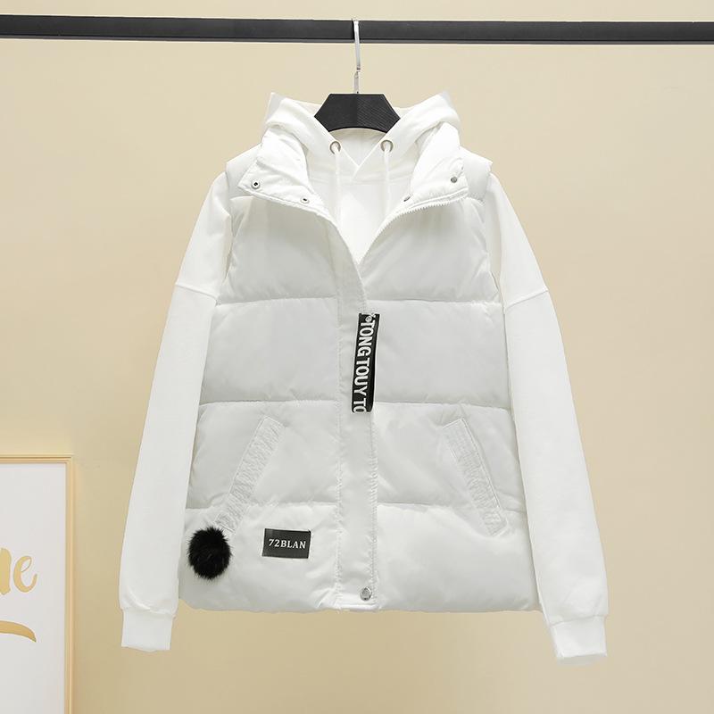 Weste Damen Kurz Koreanisch Herbst und Winter Damen Weste Tank Top Damen Mantel XXXL weiß