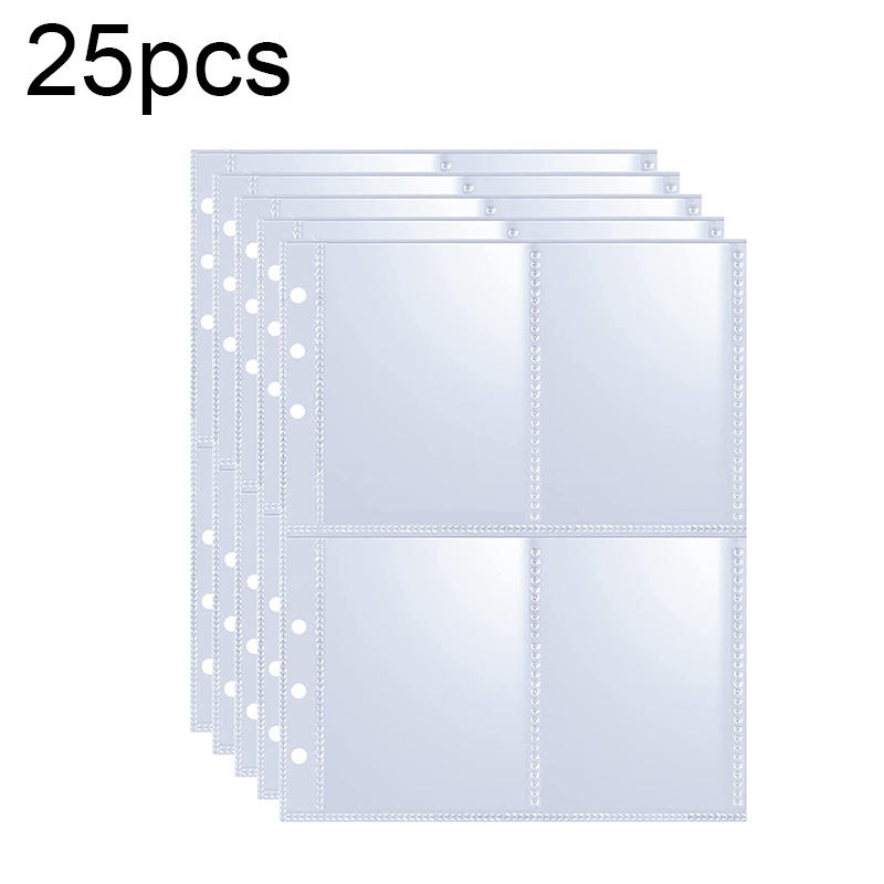 A5 Kpop Fotokarten-Binder mit 25 Seiten 4-Taschen-Karten-Sammelalbum mit 200 Kartenfächern PU-Leder Einband Karten organisieren