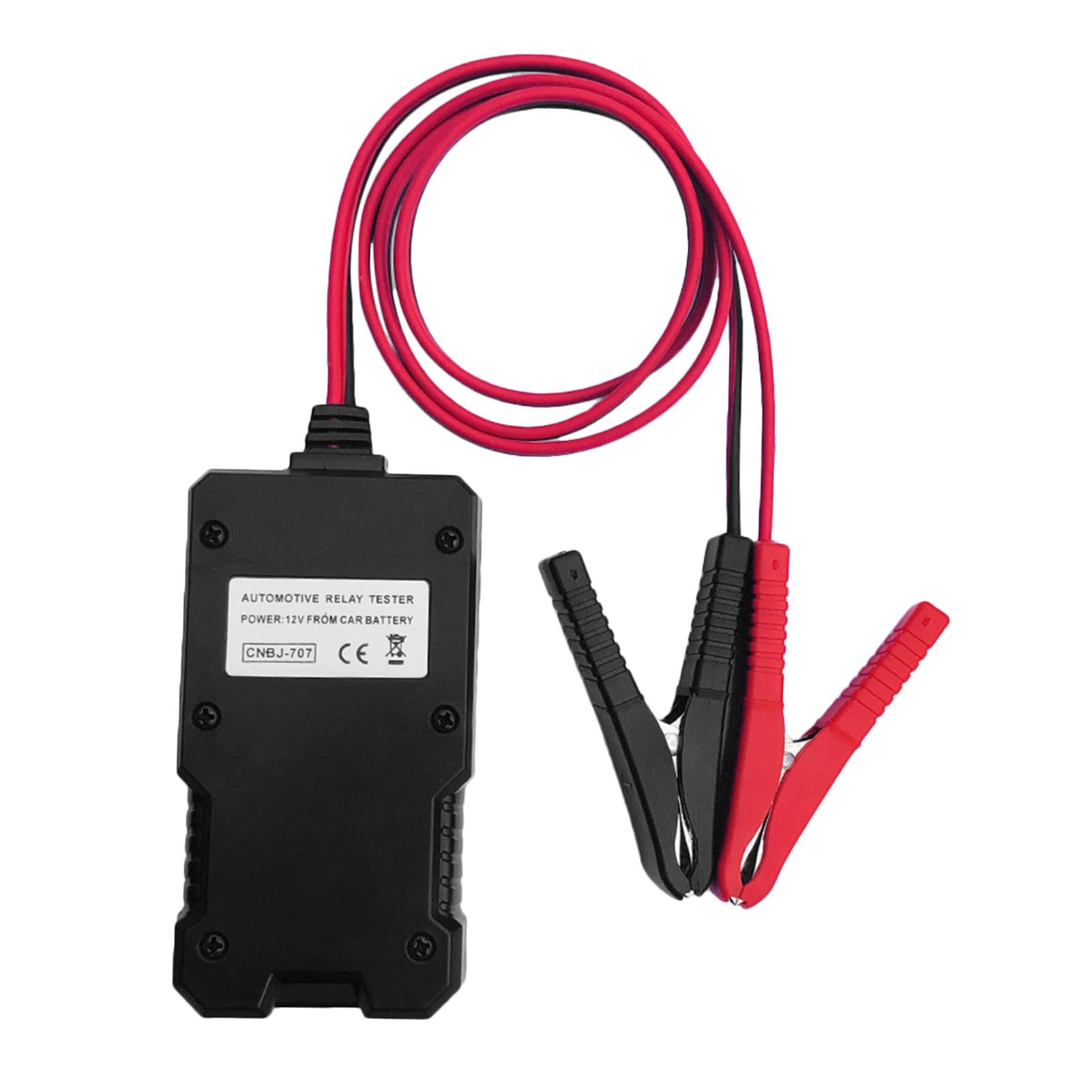 12V Autobatterie-Checker, elektronischer Relaistester mit Clips, Auto-Relais-Diagnosetool