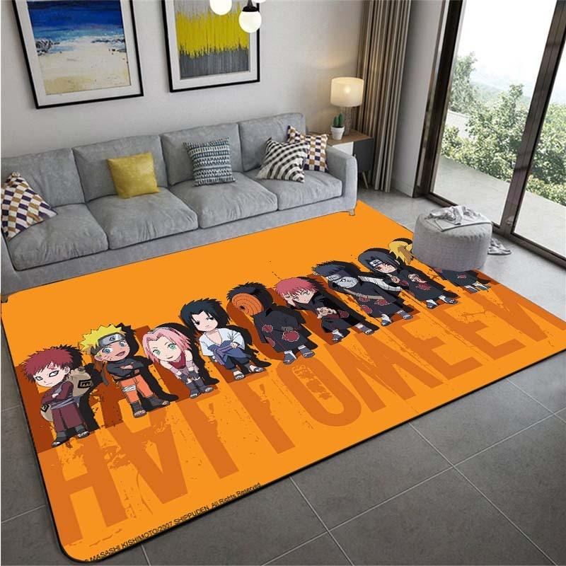 Anime Naruto rutschfeste Teppiche, große Mattenteppiche für Wohnzimmer, bequemer Teppich, weiche Bodenmatte, Teppiche für Schlafzimmer 100cmx120cm