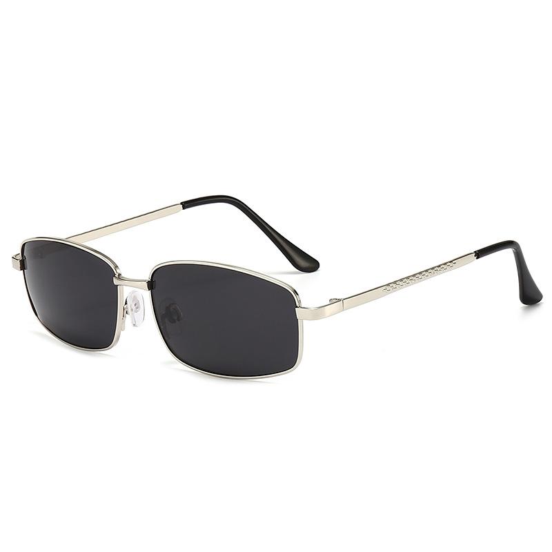 Polarisierte Sonnenbrille für Herren im Vintage-Design, modisch, schwarz, zum Autofahren, Angeln, UV400, blendfreie Sonnenbrille silber