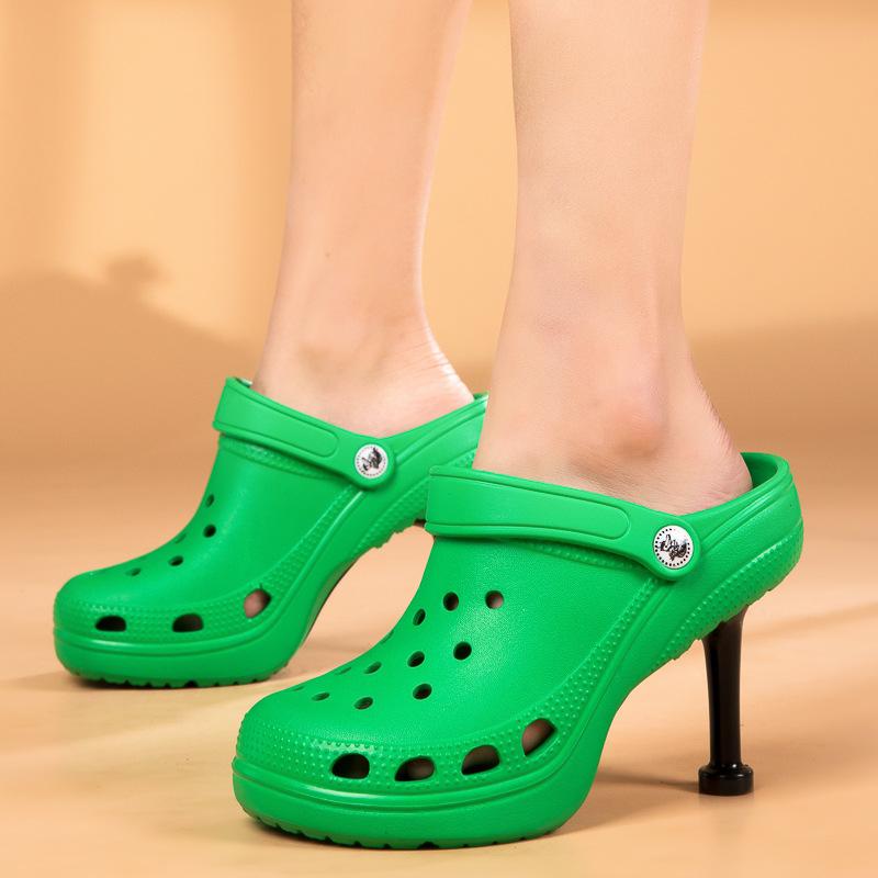 Damen Sandalen Neuheiten 2022 Personalisierte Kreative High-Heel Sandalen Damen Sommerschuhe 39 grün
