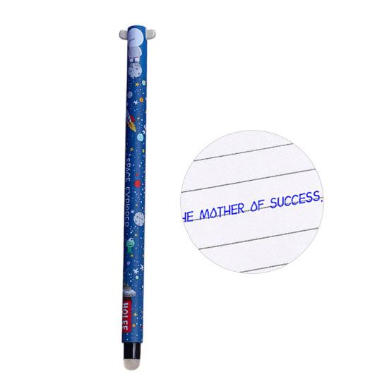 Radierbarer Stift 0,7 mm Schwarze Tinte mit hautfreundlichem Soft-Griff Niedliche Tierkappen Druckknopf-Design Nachfüllbare Stifte Schulbedarf I blau