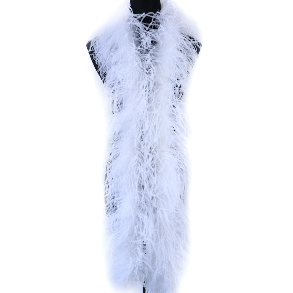 6-lagige Straußenfederboa Naturweiß Plumas Boa Schal Straußenboas Für Individuelles Hochzeitskleid Oberteil Dekoration Federn 6ply 1.5M weiß