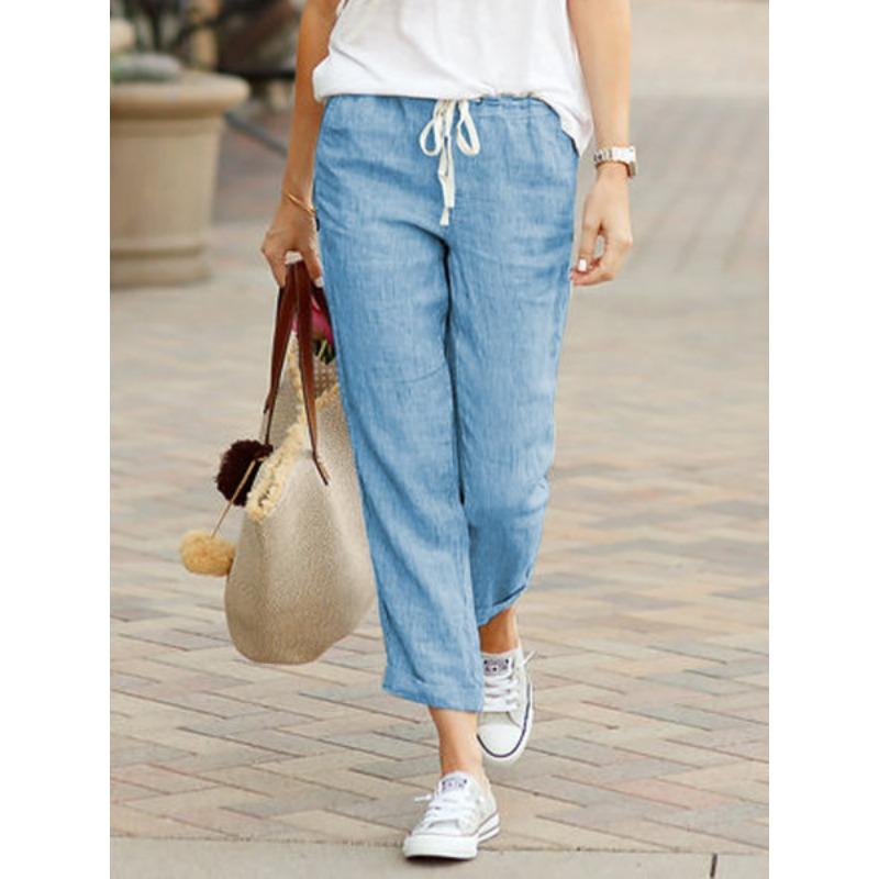 YYFS Damenmode, lässig, einfarbig, bedruckt, Hosen, Hosen und Caprihosen XXXXL blau