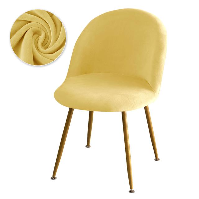 Elastischer Samt-Stuhlbezug, einfarbig, Stretch, niedrige Rückenlehne, Entenschnabel, Esszimmerstuhlhussen, weiche Make-up-Stuhlhussen für Zuhause und Hotel 2PCS chair cover
