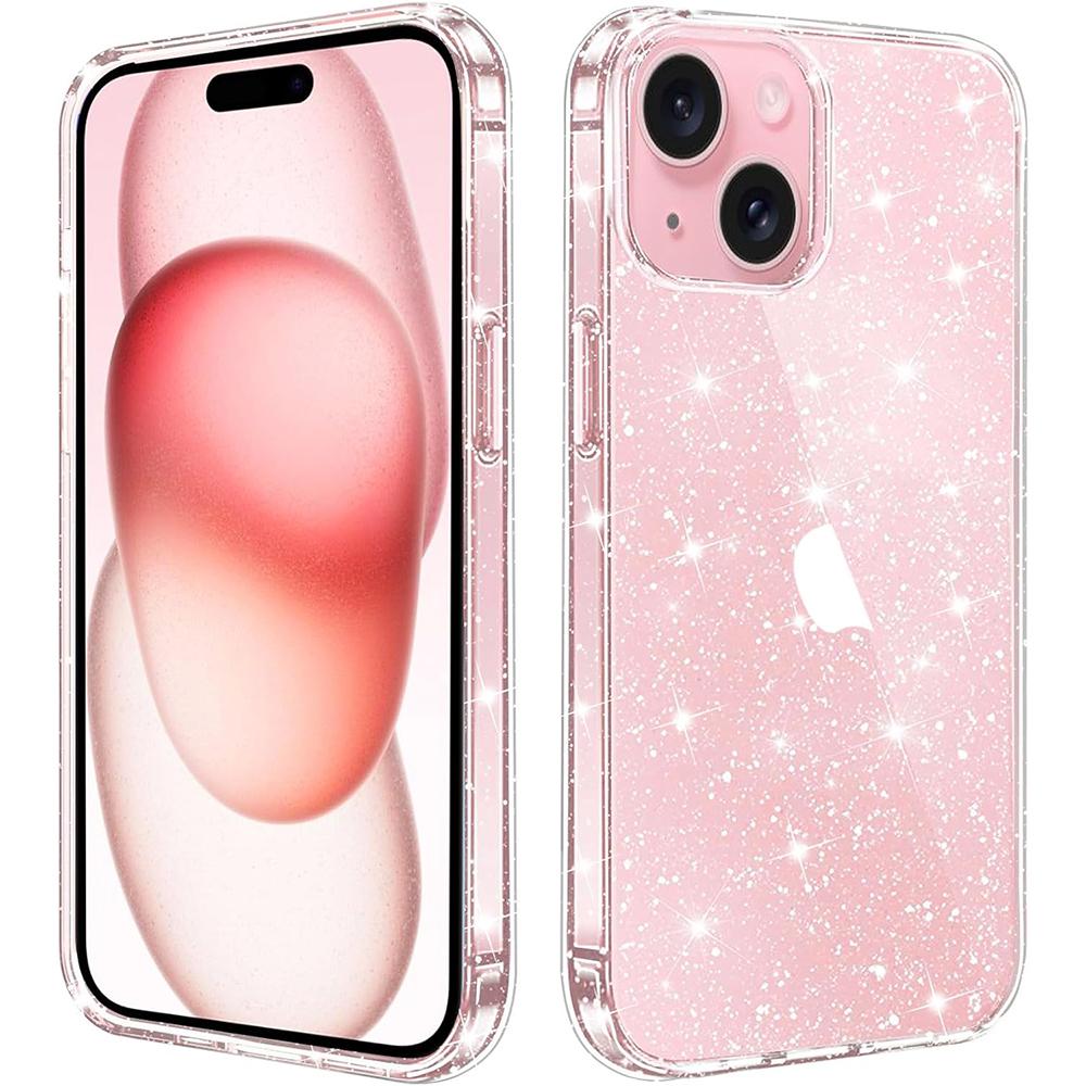 Glitzernde durchsichtige Hülle für iPhone 17 Air 16 E 16E 15 Pro Max 14 Plus 13 Mini 12 11 Xs Xr Se 2022 2020 Transparent Frauen Mädchen Bling Handyhülle Zubehör For iPhone XS Max
