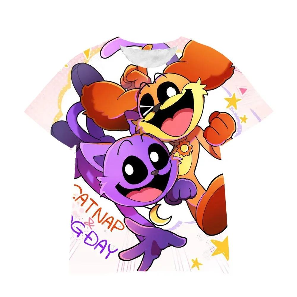 Smiling Critters T-Shirt Kindermode Cartoon 3D-Druck Casual Kinder Geburtstagsgeschenk Babykleidung Kinder Kurzarm T-Shirts 140 purple