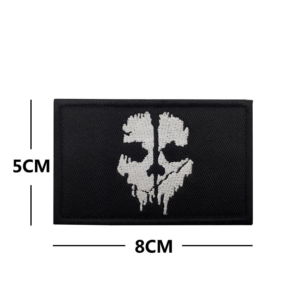 Call of Duty Ghosts Klettpatches mit Stickerei black
