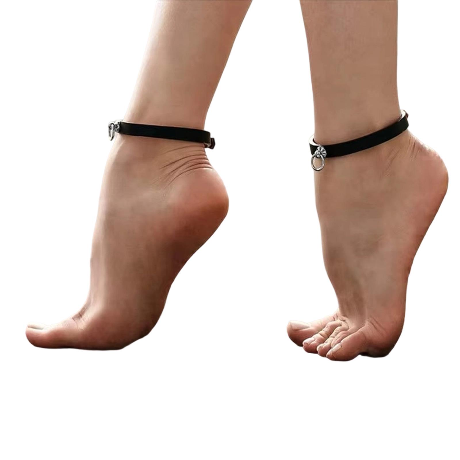 Verstellbarer Leder-Knöchelriemen mit weichem Innenfutter Fußkettchen Charmkette Geeignet für Komfort und Retro-Modernen Stil