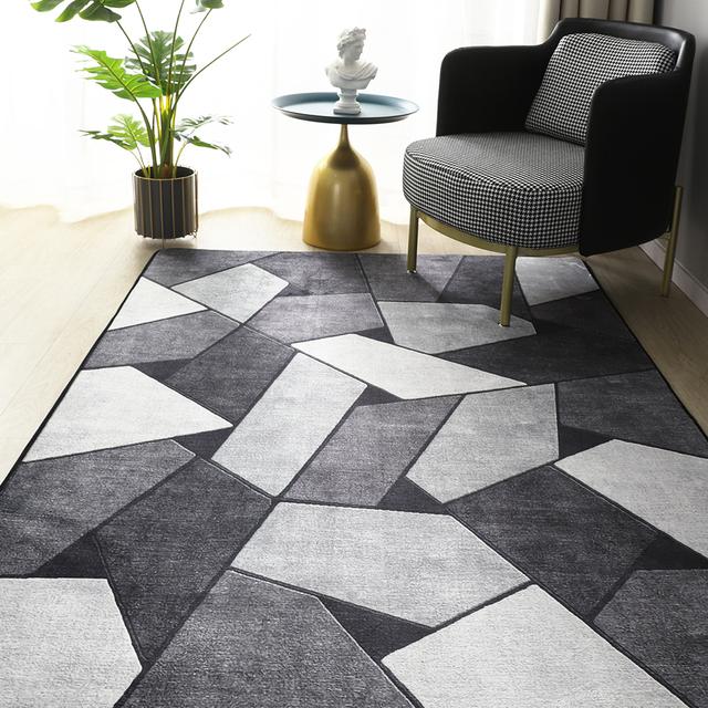 Geometrischer Teppich für Wohnzimmer, Samt-Teppich, Kinder-Schlafzimmer, Nachttisch-Teppiche, weiche, quadratische, flauschige Teppiche für Zuhause, Sofa, Tischdekoration, Matte 120x200cm