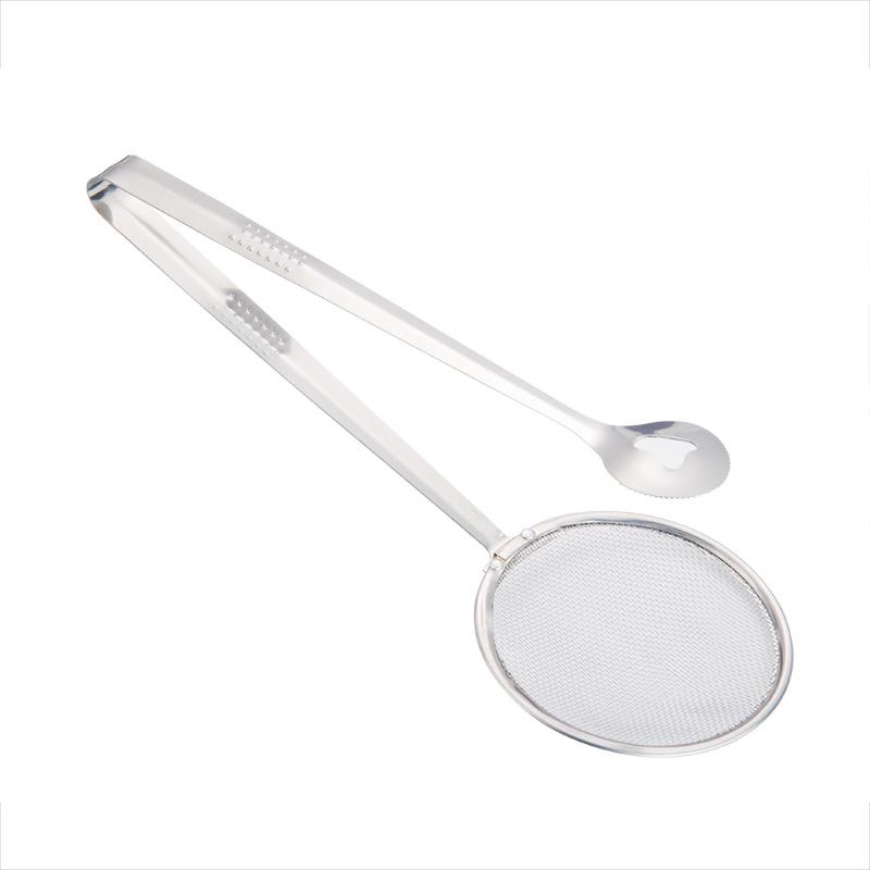 Lebensmittel Sieb Küchen Sieb Edelstahl Frittiert,Lebensmittel Filter Zange,Hochtemperatur Beständige Filter Klemme white