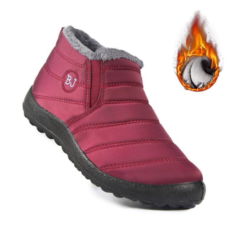 Damen Schneestiefel Plüsch Neue Warme Knöchelstiefel Für Damen Winterstiefel Wasserdicht Damenstiefel Damen Winterschuhe Damen Booties 41 rot