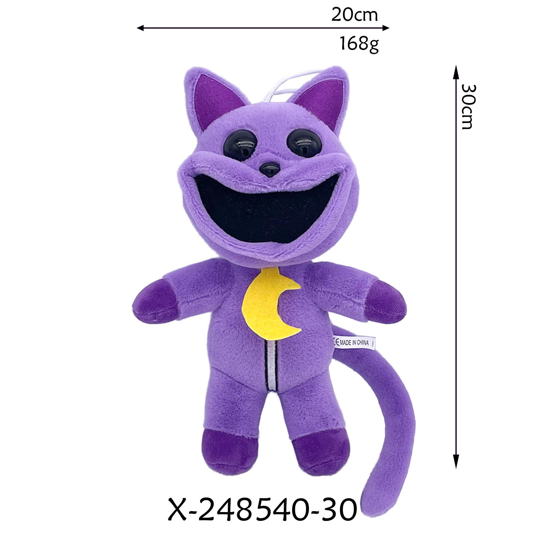Smiling Meow Smiling Critters – Nickerchen-Plüschpuppe Smiling Critters – Furchterregende Tierserie – Plüschtier – Nickerchen-Katze – Puppen – Kinderspielzeug – Geschenk violett