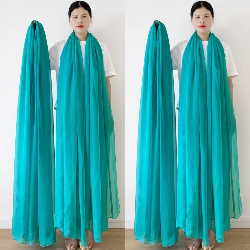 Extra großer Schal, einfarbiger Schal, Damenmode-Schal, Chiffon-Tanzschal, Sonnenschutz, Strandtuch, max. Größe ist 3*1,5m (±5-10cm Fehler) L: 2.4M * W: 1.5M see-blaue